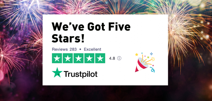 Trustpilot five stars rating