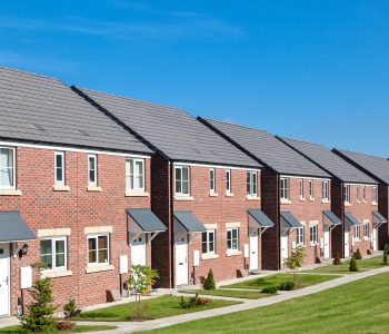 row of new build homes
